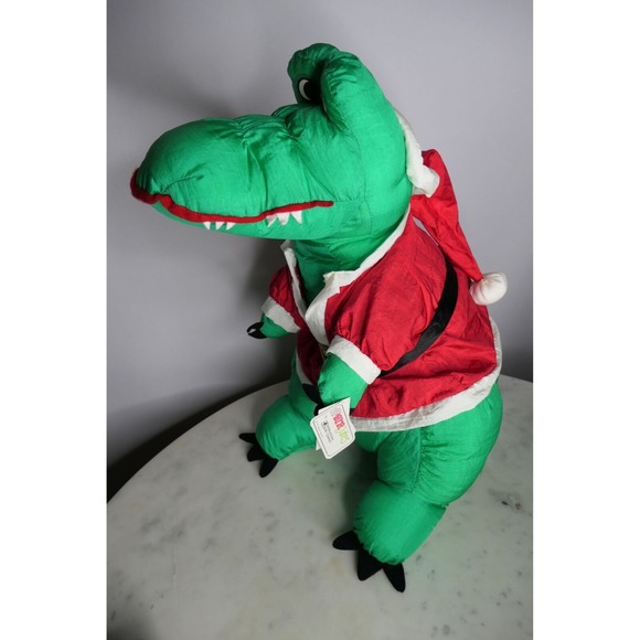 Vtg 1992 ParaCutes Santa Dino Nylon Parachute Rex Gator Plush Toy NWT 90s NWT LG - Picture 4 of 11